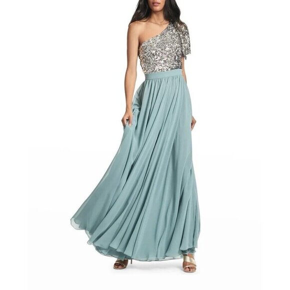 Sachin & Babi Size 0 Jolie Gown Silver Steel Blue Cocktail Prom Formal Gown $995 - Picture 15 of 15